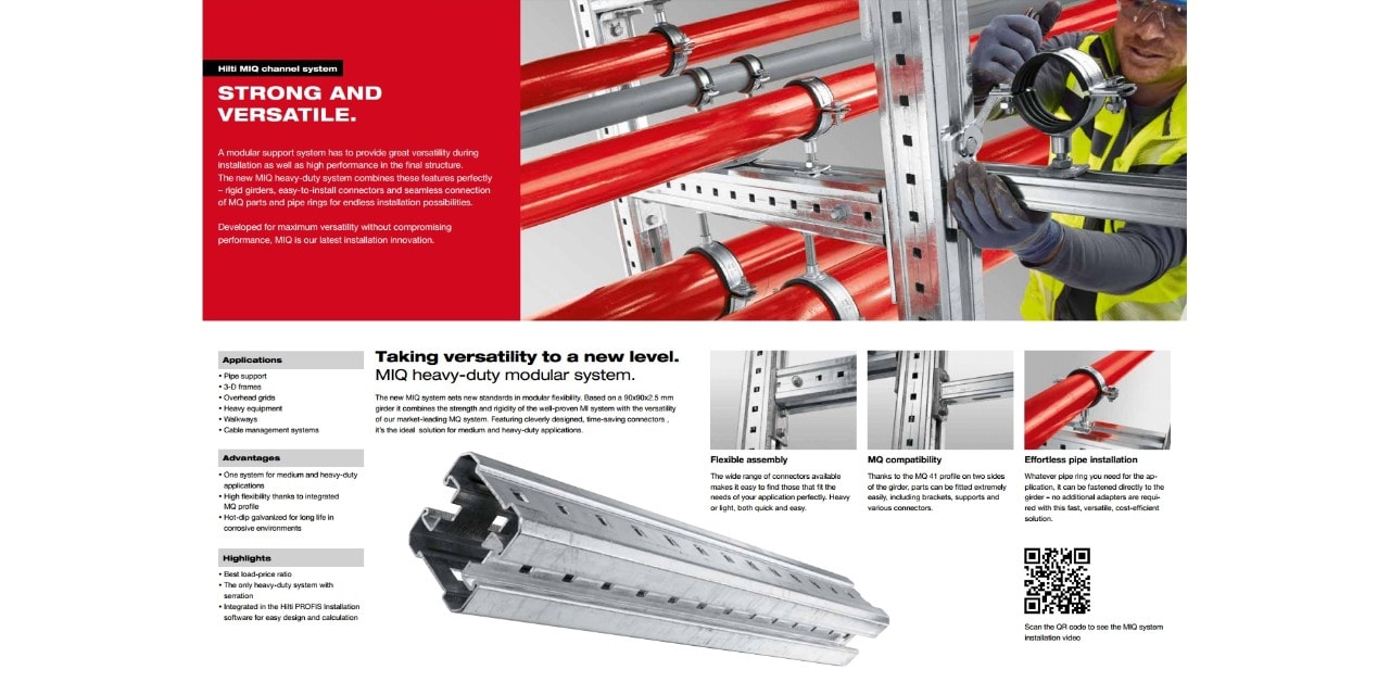 Hilti MIQ System technical data