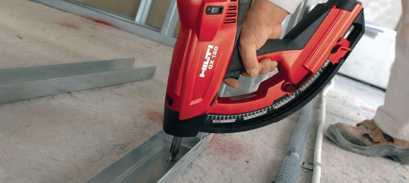 X-GN MX Concrete nails (collated) Collated nails for fastening to concrete and other base materials using the GX 120 gas nailer Applications 1