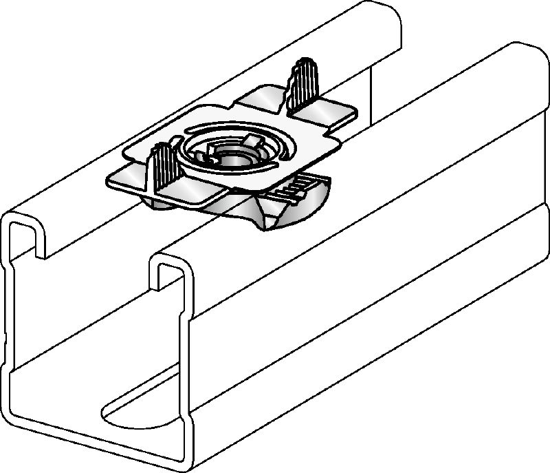 MQM-F Wing nut Hot-dip galvanized (HDG) wing nut for connecting modular support system components Applications 1