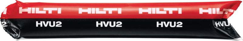 HVU2 Anchor capsule Ultimate-performance foil adhesive capsule for heavy-duty anchoring in concrete with Hilti chiseled tip HAS-U rods (sold separately).