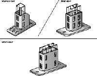 MQP-F Channel foot Hot-dip galvanized (HDG) channel foot for fastening channels to concrete