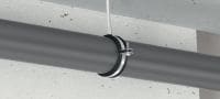 MP-PI HDG Pipe clamp Hot-dip galvanized (HDG) pipe clamp with sound insulation for economical light/medium-duty applications Applications 1