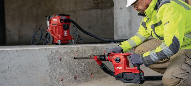 TE 30-22 Cordless rotary hammer Powerful cordless SDS Plus (TE-C) rotary hammer with Active Vibration Reduction and Active Torque Control for concrete drilling and chiselling (Nuron battery platform) Applications 1