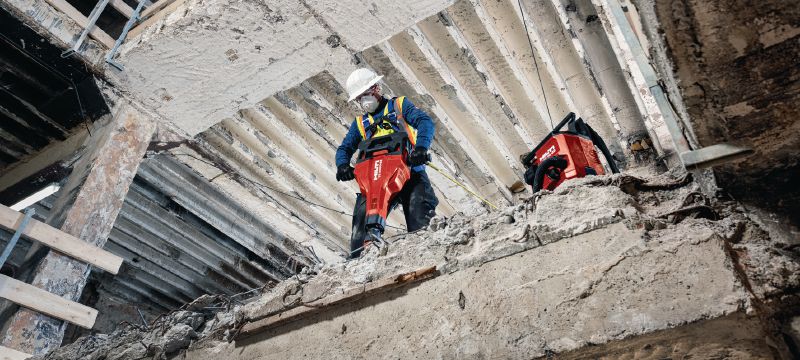 TE 2000-22 TE-S cordless jackhammer Powerful and light battery-powered jackhammer for breaking up concrete and other demolition work (Nuron battery platform) Applications 1