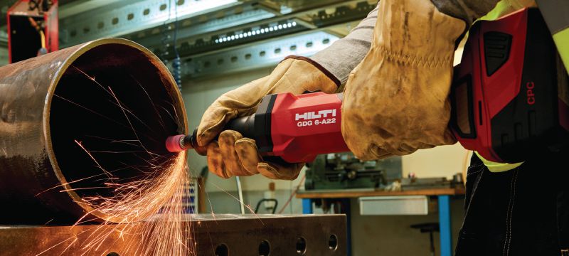 Image 2 of 7: GDG 6-A22 Cordless die grinder Variable-speed cordless die grinder with high-performance brushless motor for metal fabrication and architectural metalwork Applications 1